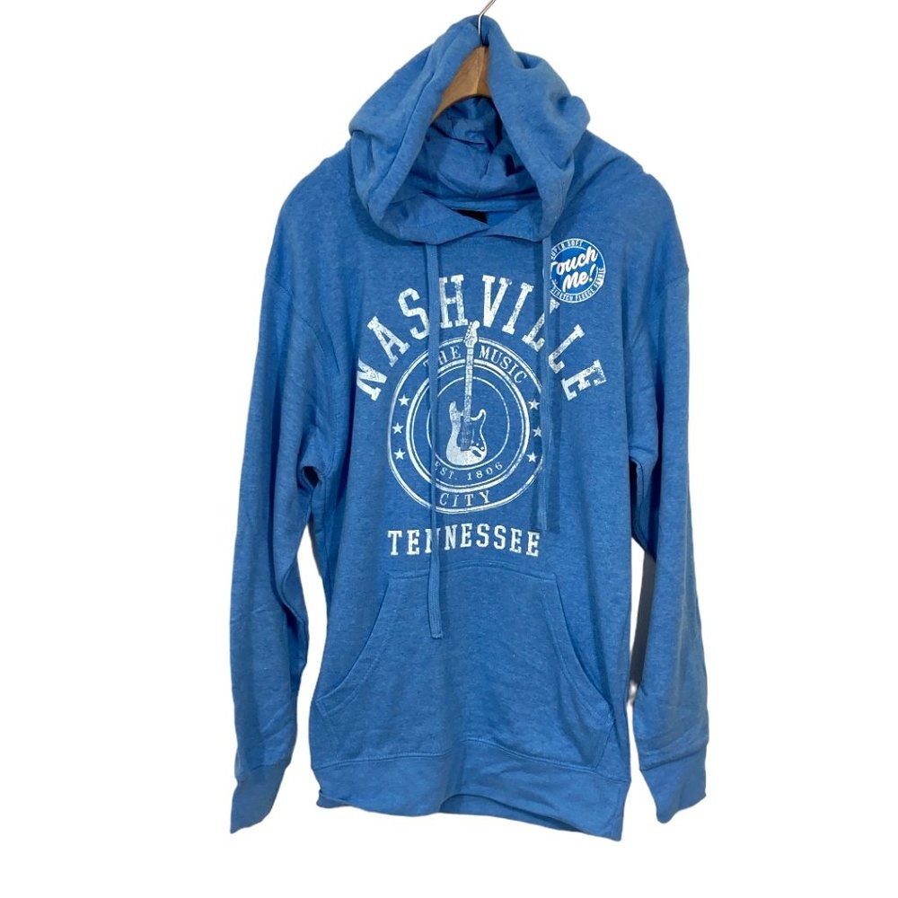 Stellar Nashville Music City Fleece Hoodies Denim Blue Small New